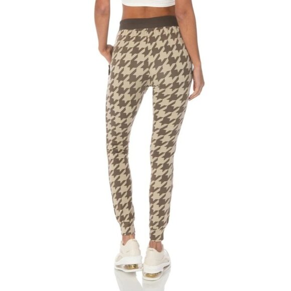 Hypeach Lounge Houndstooth Brown Skinny Fit Joggers  Size Small - Picture 9 of 10